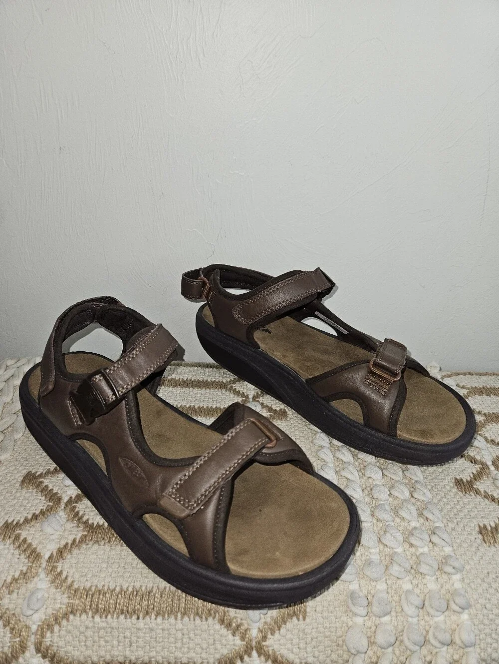 MBT Sandals Men 12 - 12.5 Kisumu 3S Brown Adjustable Sport Shoe Outdoor Leather